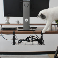 Load image into Gallery viewer, Under Desk Cable Management Tray Carbon Steel Cable Organizer Cable Storage Rack, 40.5 CM