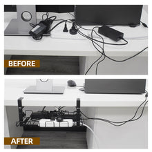 Load image into Gallery viewer, Under Desk Cable Management Tray Carbon Steel Cable Organizer Cable Storage Rack, 40.5 CM