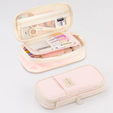 Load image into Gallery viewer, Angoo Macaron Double-layer Retractable Large-capacity Pencil Case Stationery Box, Pink, Green, Light Blue, Dark Blue, Purple