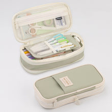 Load image into Gallery viewer, Angoo Macaron Double-layer Retractable Large-capacity Pencil Case Stationery Box, Pink, Green, Light Blue, Dark Blue, Purple
