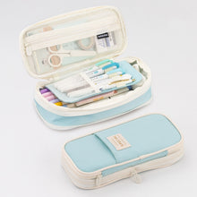 Load image into Gallery viewer, Angoo Macaron Double-layer Retractable Large-capacity Pencil Case Stationery Box, Pink, Green, Light Blue, Dark Blue, Purple
