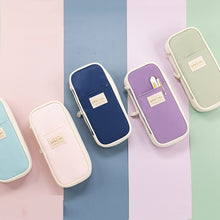 Load image into Gallery viewer, Angoo Macaron Double-layer Retractable Large-capacity Pencil Case Stationery Box, Pink, Green, Light Blue, Dark Blue, Purple