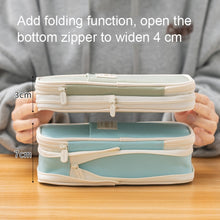 Load image into Gallery viewer, Angoo Macaron Double-layer Retractable Large-capacity Pencil Case Stationery Box, Pink, Green, Light Blue, Dark Blue, Purple