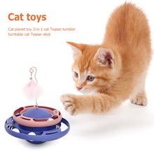 Load image into Gallery viewer, Tumbler Turntable Pet Cat Planet Toy, White Yellow, Purple Blue, Pink Purple