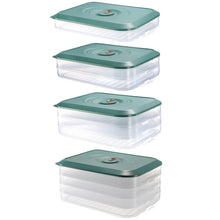 Load image into Gallery viewer, Household Refrigerator Freezer Large Capacity Dumpling Box, Capacity:, One Layer (Green), Two Layers (White), Two Layers (Green), Four Layers (White), Four Layers (Green)
