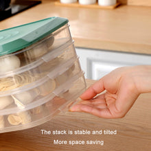 Load image into Gallery viewer, Household Refrigerator Freezer Large Capacity Dumpling Box, Capacity:, One Layer (Green), Two Layers (White), Two Layers (Green), Four Layers (White), Four Layers (Green)