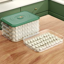 Load image into Gallery viewer, Household Refrigerator Freezer Large Capacity Dumpling Box, Capacity:, One Layer (Green), Two Layers (White), Two Layers (Green), Four Layers (White), Four Layers (Green)