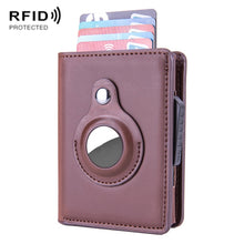 Load image into Gallery viewer, X-82 RFID Anti-theft Brushed PU Leather Card Holder For AirTag 2nd Gen / AirTag 1st Gen, Black, Blue, Coffee, Apricot, Carbon Fiber Black
