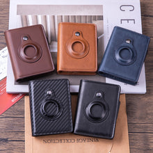 Load image into Gallery viewer, X-82 RFID Anti-theft Brushed PU Leather Card Holder For AirTag 2nd Gen / AirTag 1st Gen, Black, Blue, Coffee, Apricot, Carbon Fiber Black
