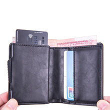 Load image into Gallery viewer, X-82 RFID Anti-theft Brushed PU Leather Card Holder For AirTag 2nd Gen / AirTag 1st Gen, Black, Blue, Coffee, Apricot, Carbon Fiber Black