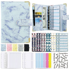 Load image into Gallery viewer, A6 Binder Budget Book Marbled Notebook PU Leather Binder