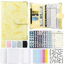 Load image into Gallery viewer, A6 Binder Budget Book Marbled Notebook PU Leather Binder