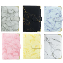 Load image into Gallery viewer, A6 Binder Budget Book Marbled Notebook PU Leather Binder