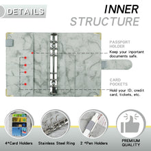 Load image into Gallery viewer, A6 Binder Budget Book Marbled Notebook PU Leather Binder