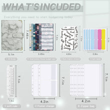 Load image into Gallery viewer, A6 Binder Budget Book Marbled Notebook PU Leather Binder