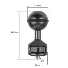 Load image into Gallery viewer, 2.5cm Ball Head Clip for Action Camera Underwater Video Camera Light Diving Joint, Red, Black, Titanium