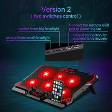 Load image into Gallery viewer, CoolCold  17inch Gaming Laptop Cooler Six Fan Two USB Port 2600RPM Laptop Cooling Pad