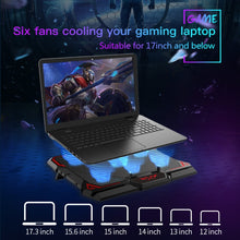 Load image into Gallery viewer, CoolCold  17inch Gaming Laptop Cooler Six Fan Two USB Port 2600RPM Laptop Cooling Pad