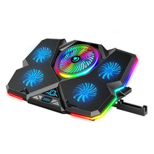 Load image into Gallery viewer, CoolCold  Five Fans 2 USB Ports Laptop Cooler Gaming Notebook Cool Stand,Version:, Touch Symphony Blue, Touch Symphony Red, Dial Adjust Basic Blue