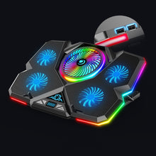 Load image into Gallery viewer, CoolCold  Five Fans 2 USB Ports Laptop Cooler Gaming Notebook Cool Stand,Version:, Touch Symphony Blue, Touch Symphony Red, Dial Adjust Basic Blue