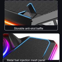 Load image into Gallery viewer, CoolCold  Five Fans 2 USB Ports Laptop Cooler Gaming Notebook Cool Stand,Version:, Touch Symphony Blue, Touch Symphony Red, Dial Adjust Basic Blue