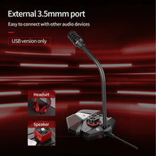 Load image into Gallery viewer, JK Omni-directional Pick-up Microphone Built-in Sound Card  Flexible Gaming Mic, 3.5mm, USB