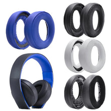 Load image into Gallery viewer, 2 PCS Headphone Sponge Cover for SONY PS3 PS4 7.1 Gold,Style:, Black Earpads, White Earpads, Blue Headband, Blue Earpads, Velvet Earpads, Lamb Leather Earpads, Cloth Fiber Earpads, Burlap Grey Earpads, Gray  Earpads