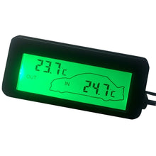 Load image into Gallery viewer, Car Inside and Outside Backlit Mini Digital Thermometer, Blue, Green, Red
