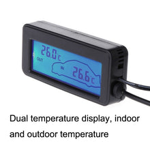 Load image into Gallery viewer, Car Inside and Outside Backlit Mini Digital Thermometer, Blue, Green, Red