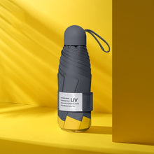 Load image into Gallery viewer, LY-0621 Five-Fold Six-bone Umbrella Simple Black Glue Sunscreen Umbrella, Six-bone Turmeric, Six-bone Midsummer Pink, Six-bone Haze Blue, Six-bone Matcha Green, Six-bone Navy, Six-bone Ink Green