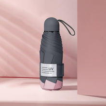 Load image into Gallery viewer, LY-0621 Five-Fold Six-bone Umbrella Simple Black Glue Sunscreen Umbrella, Six-bone Turmeric, Six-bone Midsummer Pink, Six-bone Haze Blue, Six-bone Matcha Green, Six-bone Navy, Six-bone Ink Green