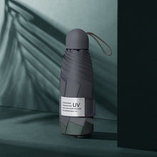 Load image into Gallery viewer, LY-0621 Five-Fold Six-bone Umbrella Simple Black Glue Sunscreen Umbrella, Six-bone Turmeric, Six-bone Midsummer Pink, Six-bone Haze Blue, Six-bone Matcha Green, Six-bone Navy, Six-bone Ink Green