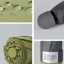 Load image into Gallery viewer, LY-0621 Five-Fold Six-bone Umbrella Simple Black Glue Sunscreen Umbrella, Six-bone Turmeric, Six-bone Midsummer Pink, Six-bone Haze Blue, Six-bone Matcha Green, Six-bone Navy, Six-bone Ink Green
