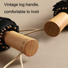 Load image into Gallery viewer, Retro Tri-Fold Wooden Handle 16-Bone Folding Sunscreen Parasol, Yunchun Tree, Sunset Mountains, Jiangnan Yi, Ao Hanmei, Chrysanthemum City