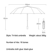 Load image into Gallery viewer, Retro Tri-Fold Wooden Handle 16-Bone Folding Sunscreen Parasol, Yunchun Tree, Sunset Mountains, Jiangnan Yi, Ao Hanmei, Chrysanthemum City