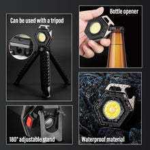 Load image into Gallery viewer, E-SMARTER W5131 Mini Keychain Strong Light Portable Flashlight, Specification:, Black, Tarnish, Black+Tripod, Tarnish+Tripod