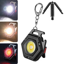 Load image into Gallery viewer, E-SMARTER W5131 Mini Keychain Strong Light Portable Flashlight, Specification:, Black, Tarnish, Black+Tripod, Tarnish+Tripod