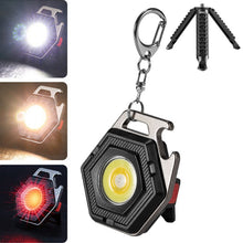 Load image into Gallery viewer, E-SMARTER W5131 Mini Keychain Strong Light Portable Flashlight, Specification:, Black, Tarnish, Black+Tripod, Tarnish+Tripod