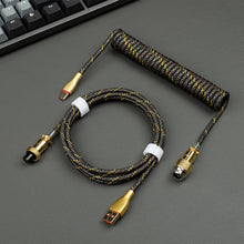 Load image into Gallery viewer, Mechanical Keyboard Spring Cable Gold-plated Aerial Plug, Yellow, Black