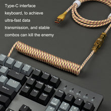 Load image into Gallery viewer, Mechanical Keyboard Spring Cable Gold-plated Aerial Plug, Yellow, Black