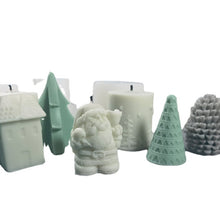 Load image into Gallery viewer, DIY Christmas Candle Aromatherapy Gypsum Silicone Mold, Shape:, Santa, Simple Christmas Tree, Triangular Christmas Tree, Christmas Gift, Single Stereo, Snow House 3, Single Christmas Cylinder, Origami Christmas Tree, 8 Cone Contest Christmas Tree      ...