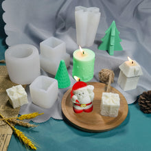 Load image into Gallery viewer, DIY Christmas Candle Aromatherapy Gypsum Silicone Mold, Shape:, Santa, Simple Christmas Tree, Triangular Christmas Tree, Christmas Gift, Single Stereo, Snow House 3, Single Christmas Cylinder, Origami Christmas Tree, 8 Cone Contest Christmas Tree      ...