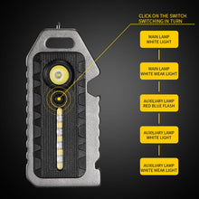 Load image into Gallery viewer, E-SMARTER W5136 Mini Keychain Strong Light Portable Flashlight, W5136 Black, W5136 Tarnish
