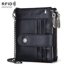 Load image into Gallery viewer, HUMERPAUL BP896 RFID Anti-Theft Brush Dual Zipper Leather Wallet Multi-Card Men Purse, BP896 Black, BP896 Dark Brown, BP896 Brown