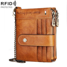 Load image into Gallery viewer, HUMERPAUL BP896 RFID Anti-Theft Brush Dual Zipper Leather Wallet Multi-Card Men Purse, BP896 Black, BP896 Dark Brown, BP896 Brown