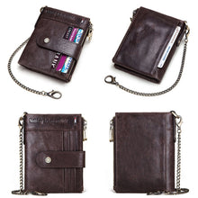 Load image into Gallery viewer, HUMERPAUL BP896 RFID Anti-Theft Brush Dual Zipper Leather Wallet Multi-Card Men Purse, BP896 Black, BP896 Dark Brown, BP896 Brown