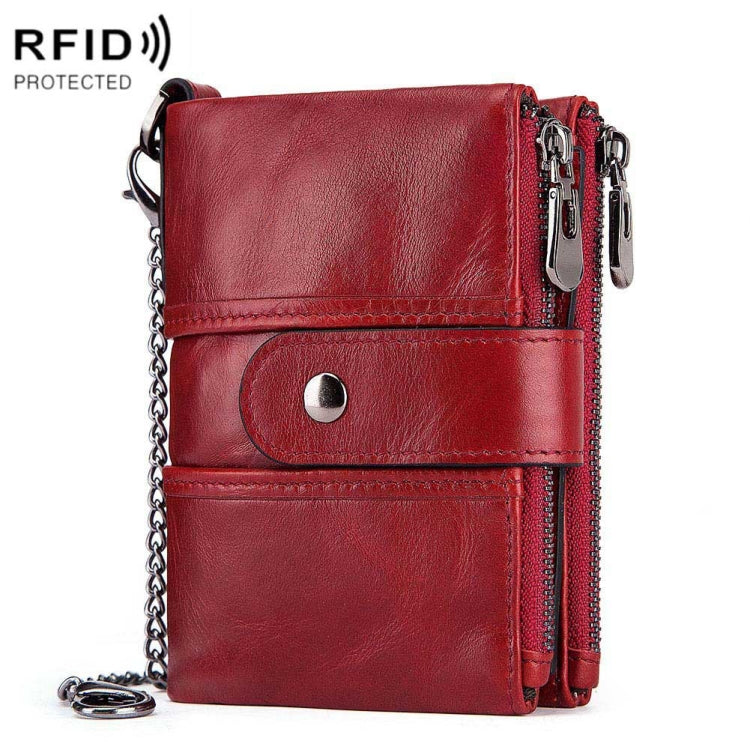BP804 RFID Anti-Theft Wallet Multi-Function Buckle Zipper Retro Leisure Coin Purse, BP804 Blue, BP804 Black, BP804 Brown, BP804 Red, BP804 Khaki