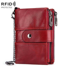 Load image into Gallery viewer, BP804 RFID Anti-Theft Wallet Multi-Function Buckle Zipper Retro Leisure Coin Purse, BP804 Blue, BP804 Black, BP804 Brown, BP804 Red, BP804 Khaki