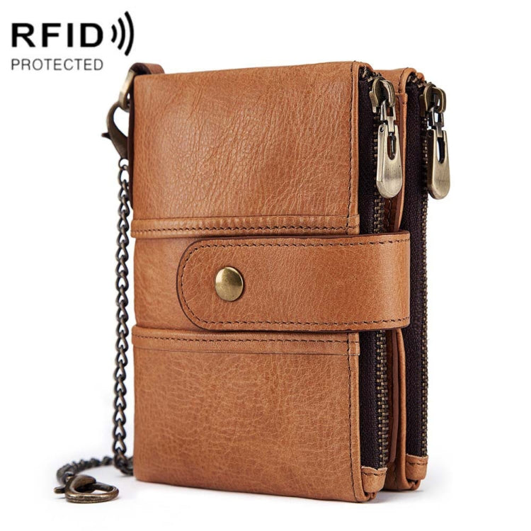 BP804 RFID Anti-Theft Wallet Multi-Function Buckle Zipper Retro Leisure Coin Purse, BP804 Blue, BP804 Black, BP804 Brown, BP804 Red, BP804 Khaki