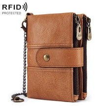 Load image into Gallery viewer, BP804 RFID Anti-Theft Wallet Multi-Function Buckle Zipper Retro Leisure Coin Purse, BP804 Blue, BP804 Black, BP804 Brown, BP804 Red, BP804 Khaki
